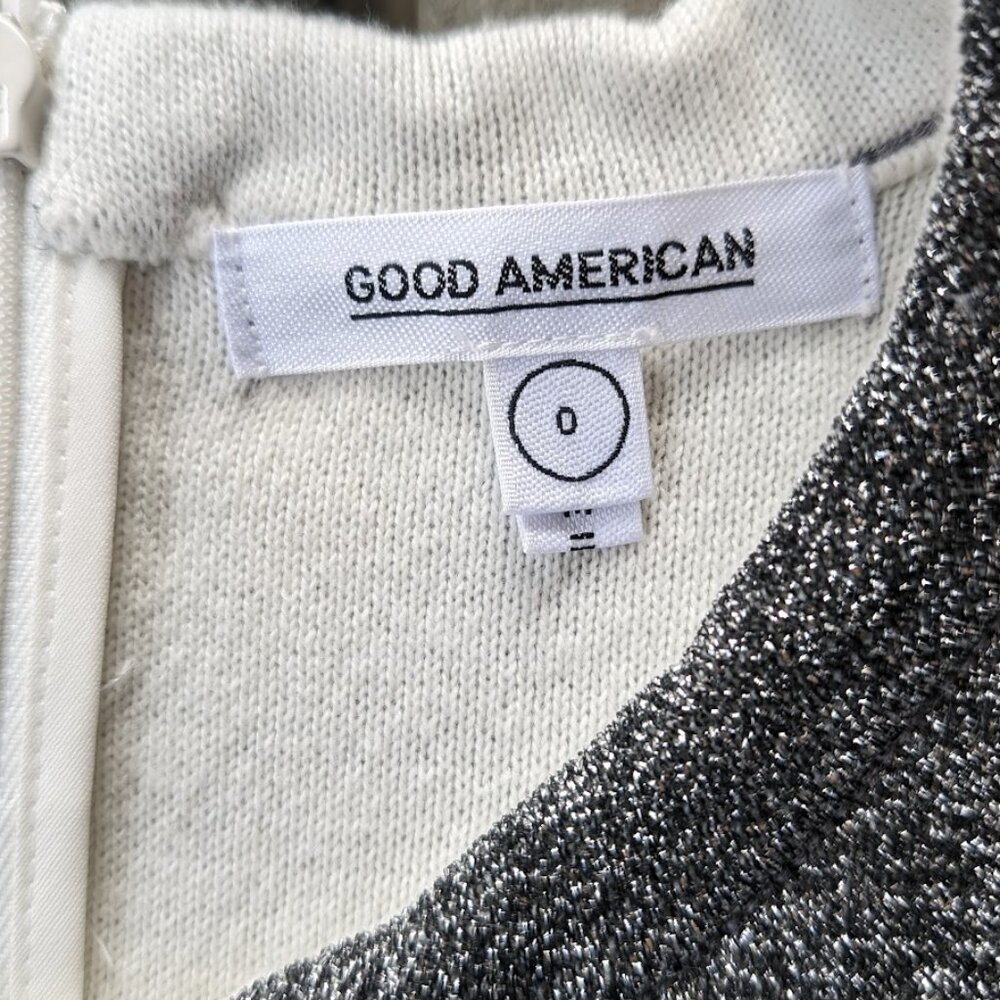 Good American Silver Sparkle Bell Sleeve Mini Dress‎ XS - Picture 8 of 9